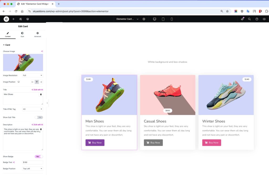 Card Widget for Elementor