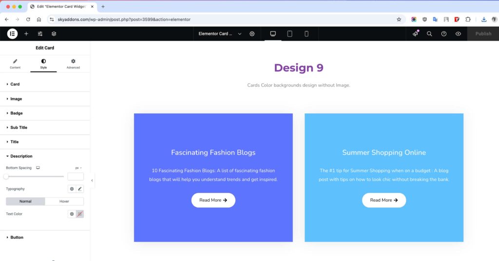 Card Widget for Elementor