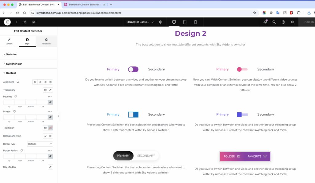 Content Switcher