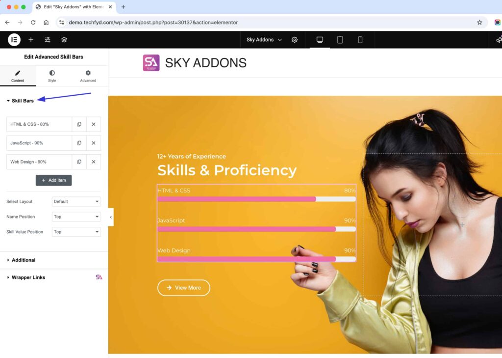 Advanced Skills Bar