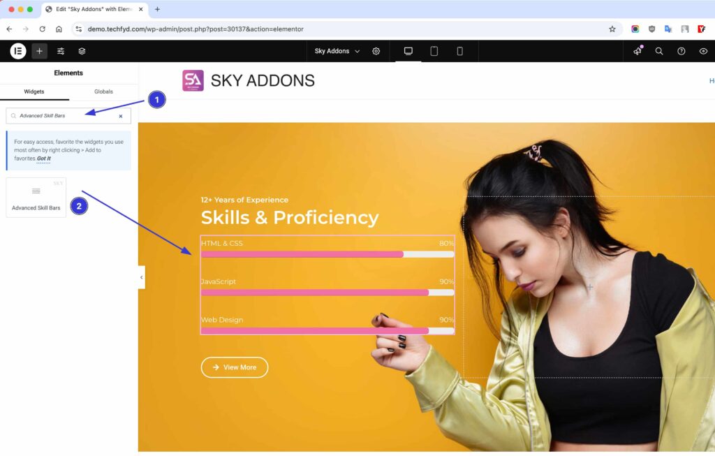 Advanced Skills Bar