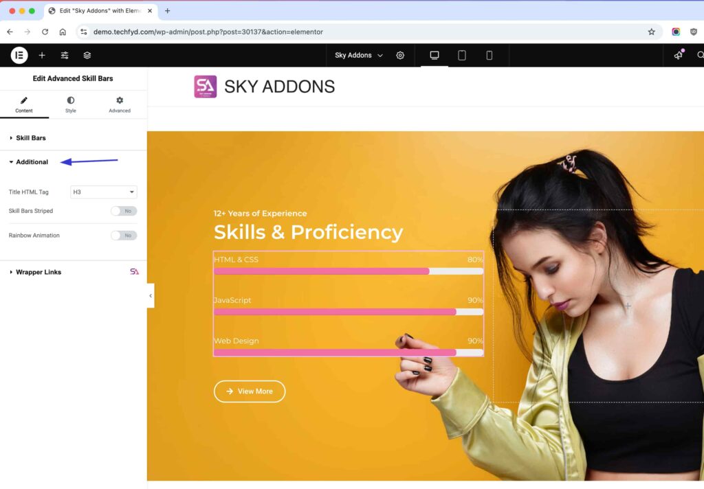 Advanced Skills Bar