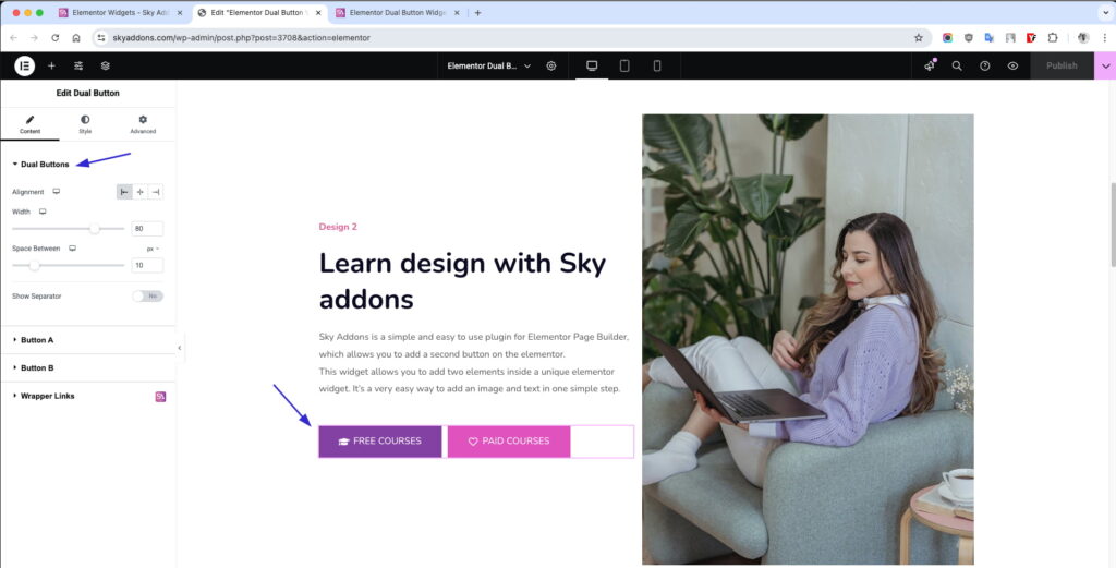 Dual Button for WordPress