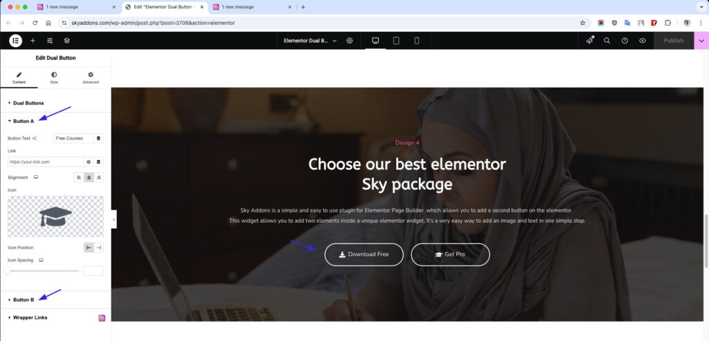 Dual Button for WordPress