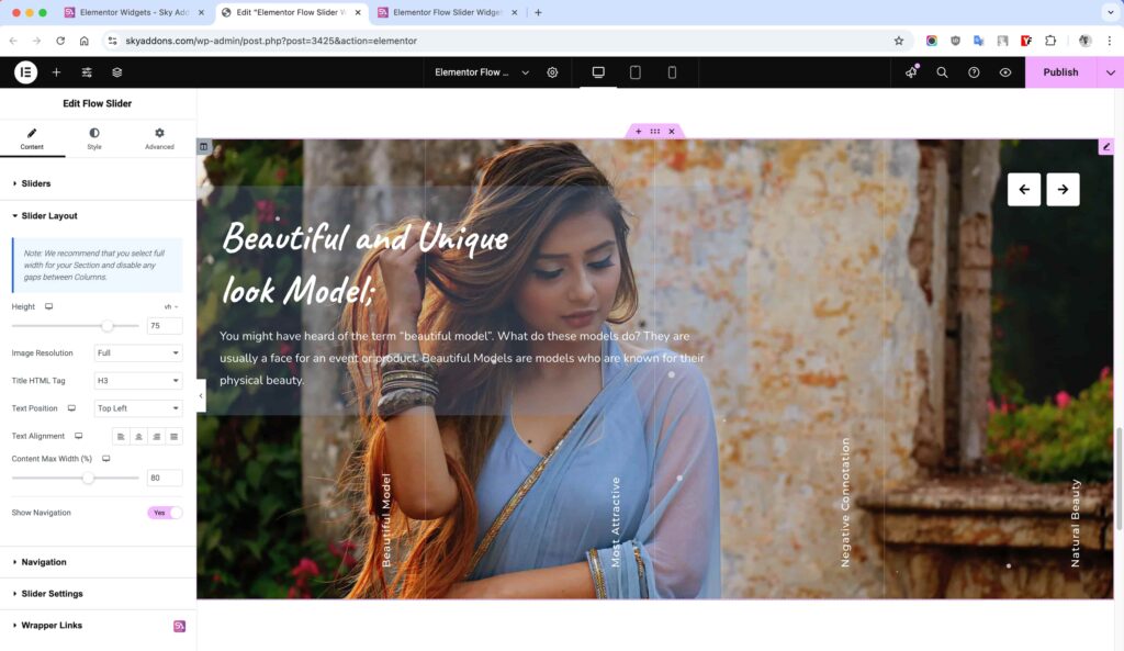 Flow Slider for Elementor WordPress