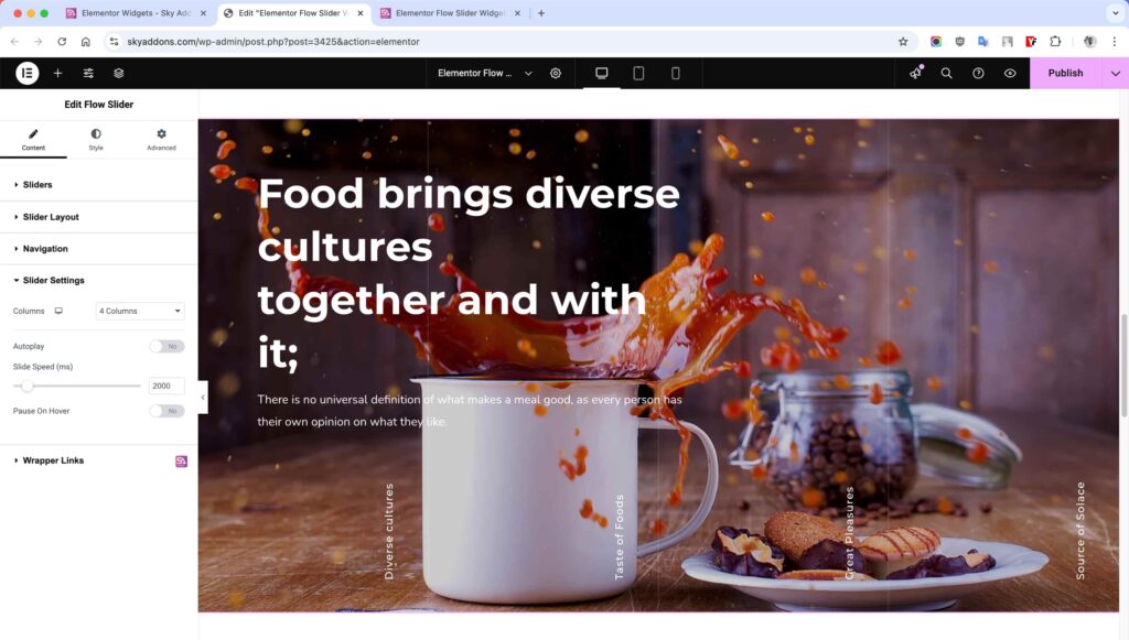 Flow Slider for Elementor WordPress