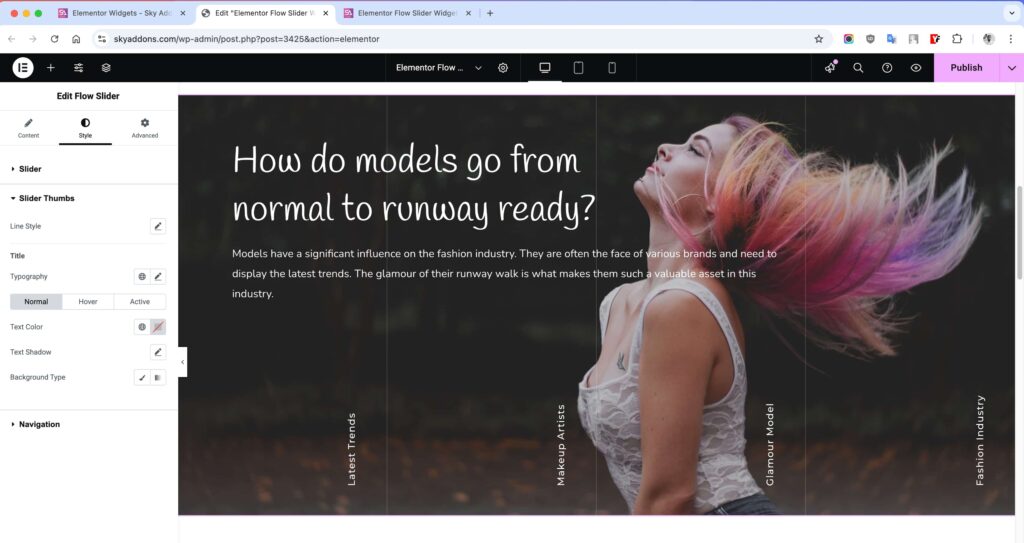 Flow Slider for Elementor WordPress