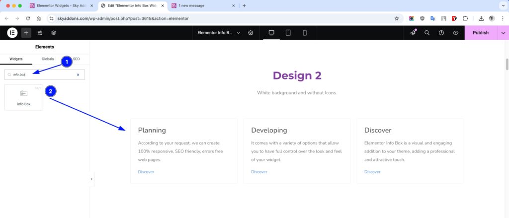 Info Box of Sky Addons for Elementor WordPress