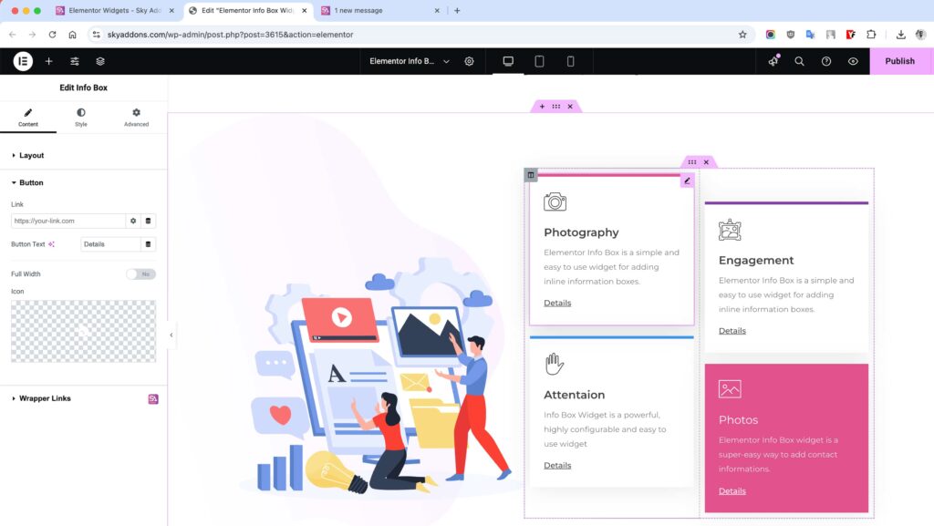 Info Box of Sky Addons for Elementor WordPress