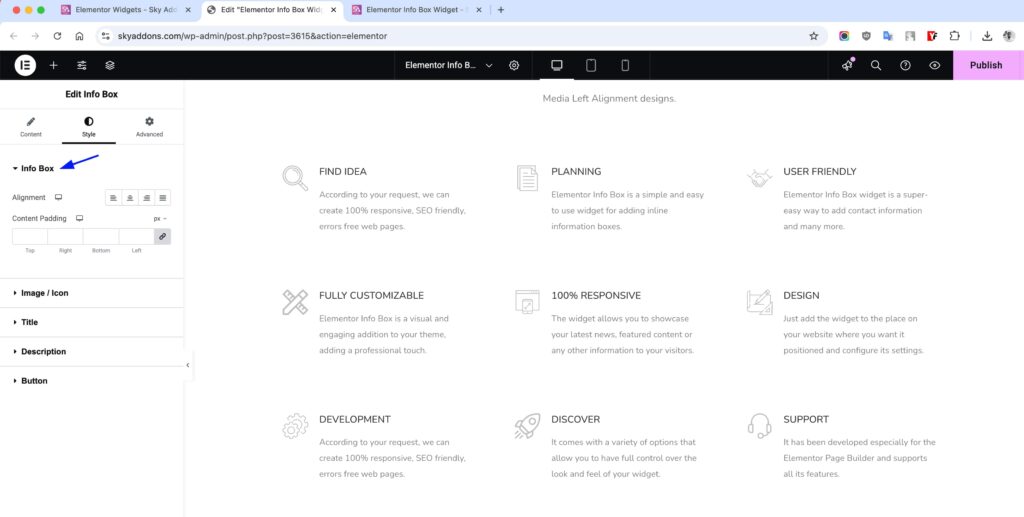 Info Box of Sky Addons for Elementor WordPress