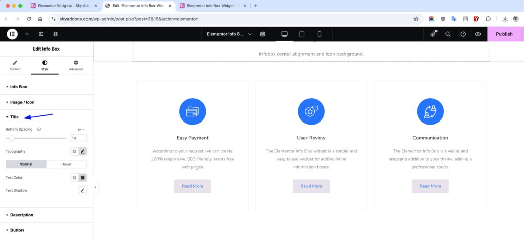 Info Box of Sky Addons for Elementor WordPress