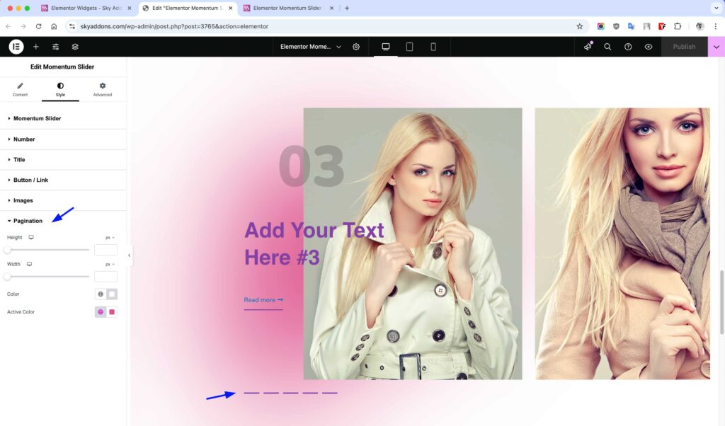 Momentum Slider for Elementor WordPress