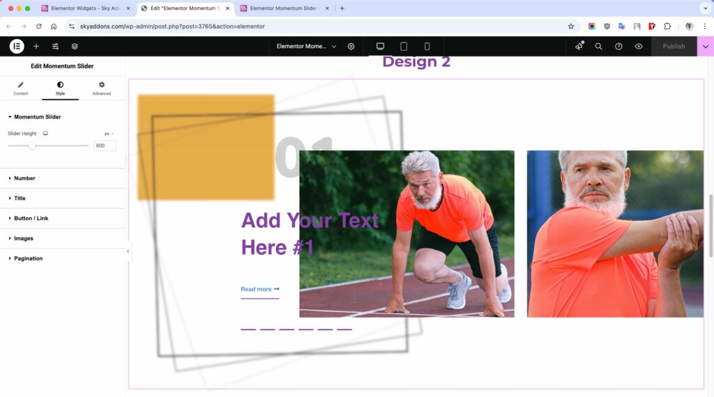 Momentum Slider for Elementor WordPress