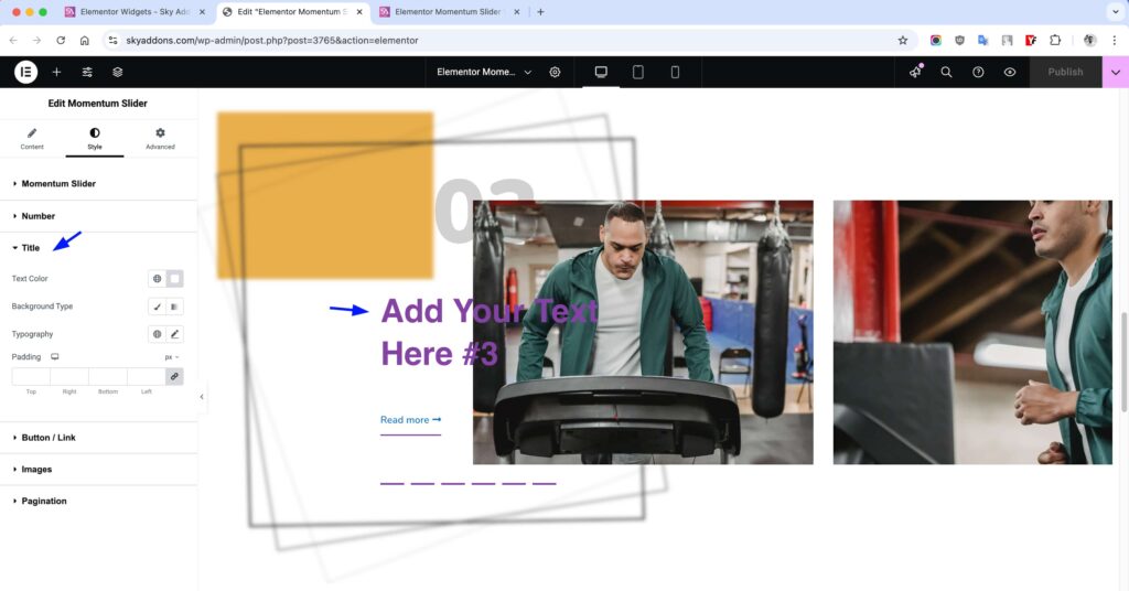 Momentum Slider for Elementor WordPress