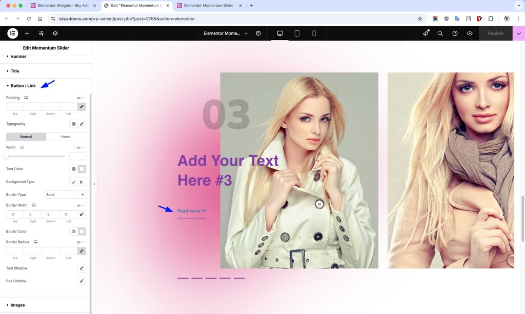 Momentum Slider for Elementor WordPress