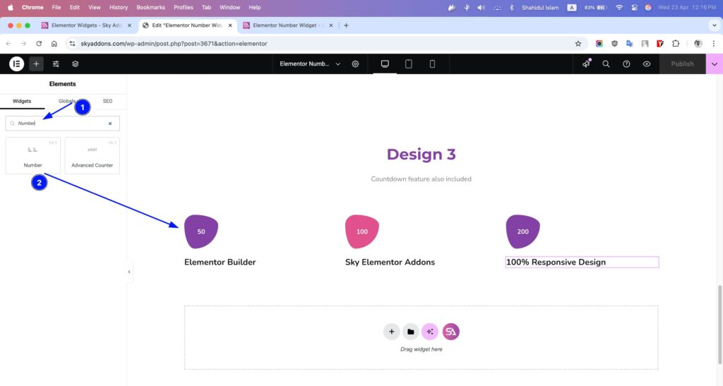 Number Widget for Elementor WordPress