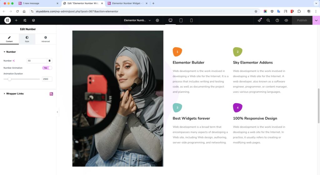 Number Widget for Elementor WordPress
