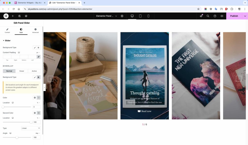 Panel Slider for Elementor WordPress