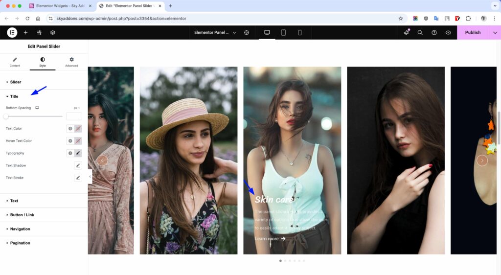 Panel Slider for Elementor WordPress