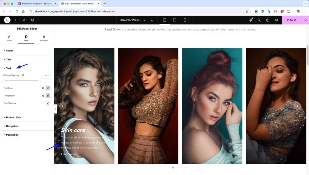 Panel Slider for Elementor WordPress