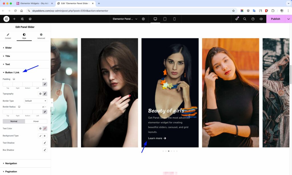 Panel Slider for Elementor WordPress