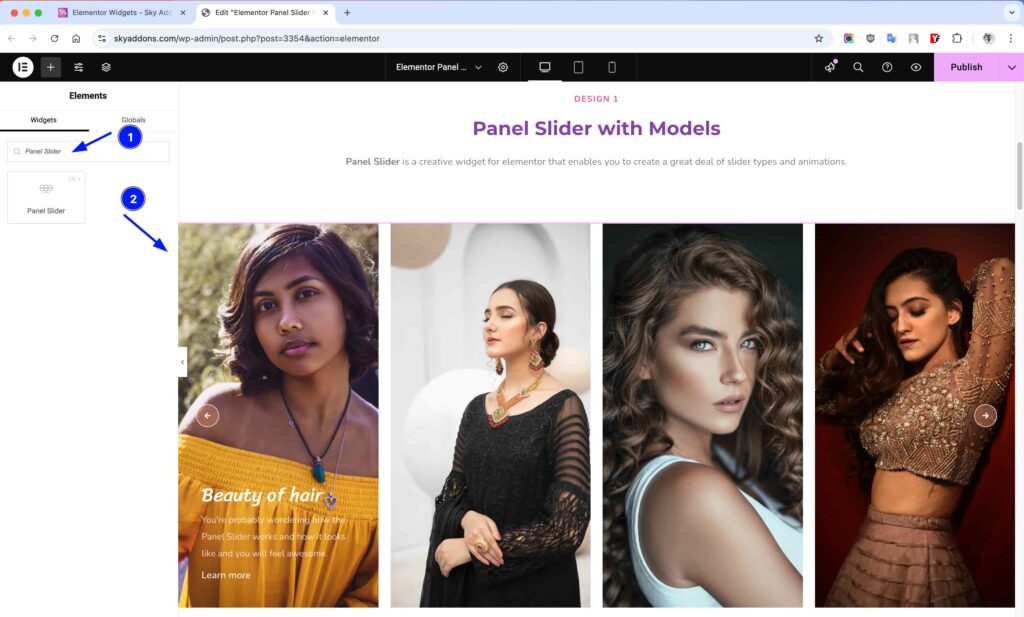 Panel Slider for Elementor WordPress