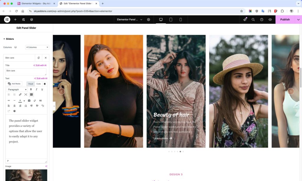Panel Slider for Elementor WordPress