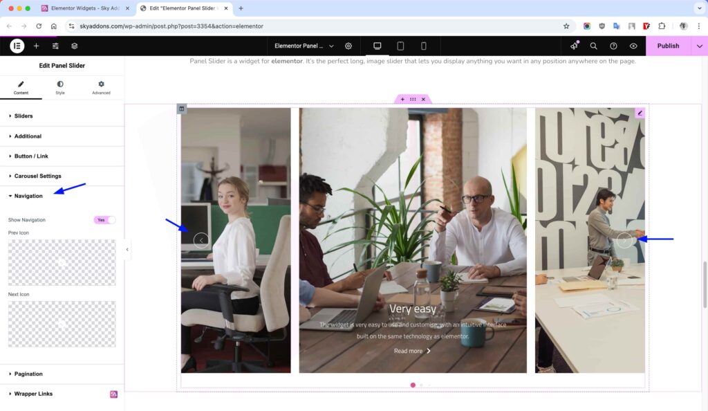 Panel Slider for Elementor WordPress