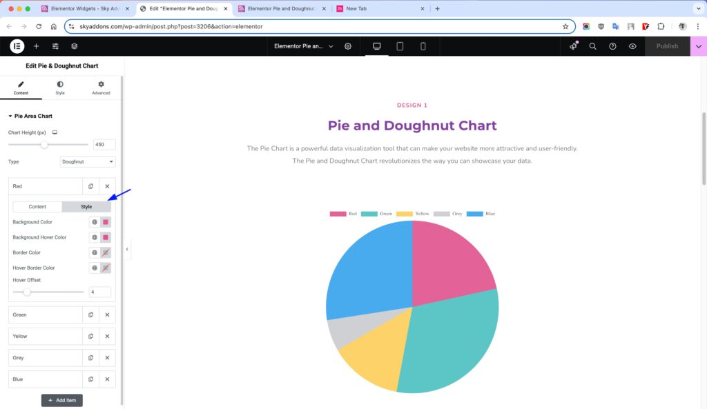 Pie & Doughnut Chart of Sky Addons for Elementor WordPress
