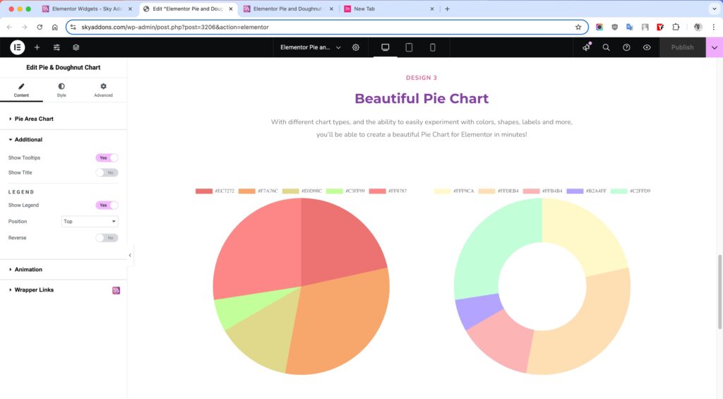 Pie & Doughnut Chart of Sky Addons for Elementor WordPress