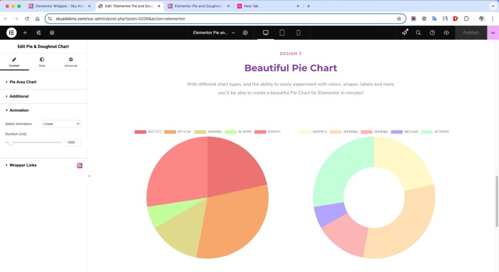 Pie & Doughnut Chart of Sky Addons for Elementor WordPress