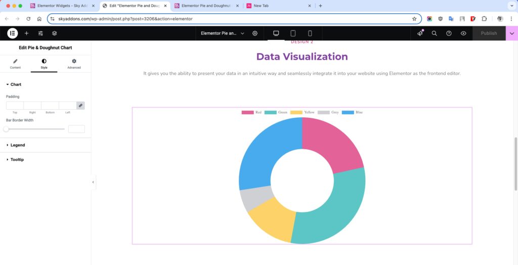 Pie & Doughnut Chart of Sky Addons for Elementor WordPress