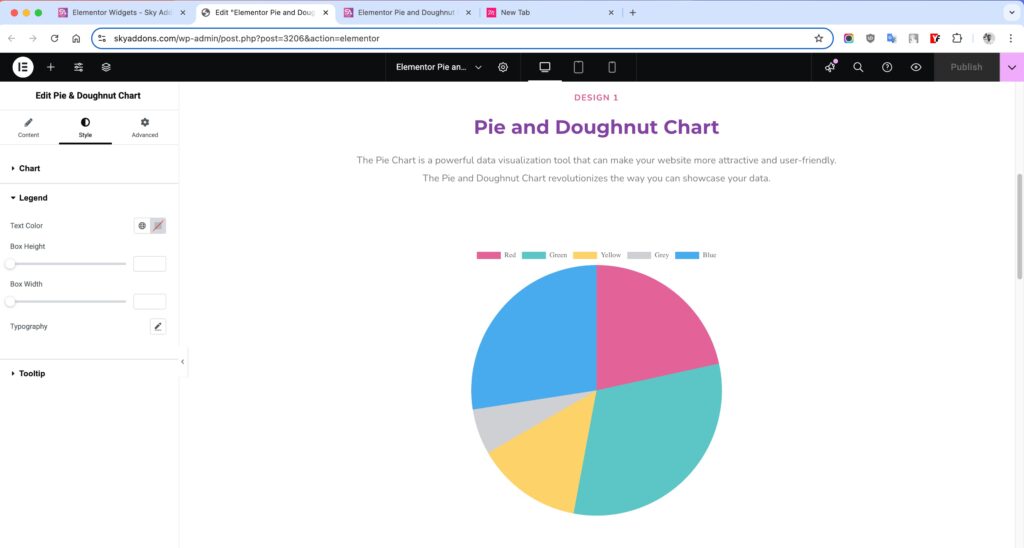 Pie & Doughnut Chart of Sky Addons for Elementor WordPress