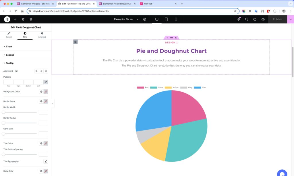 Pie & Doughnut Chart of Sky Addons for Elementor WordPress