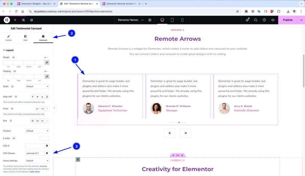 Remote Arrows for Elementor WordPress
