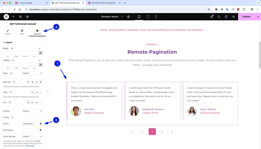 Remote Pagination for Elementor WordPress