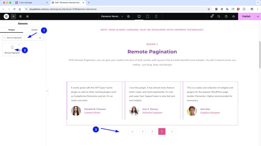Remote Pagination for Elementor WordPress