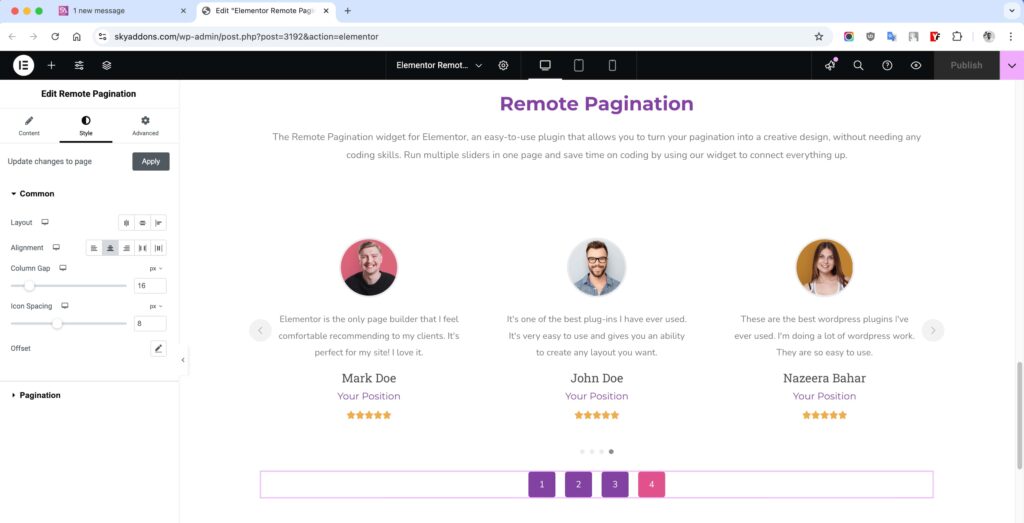 Remote Pagination for Elementor WordPress