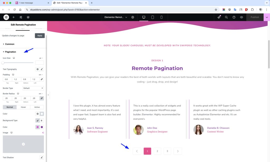 Remote Pagination for Elementor WordPress