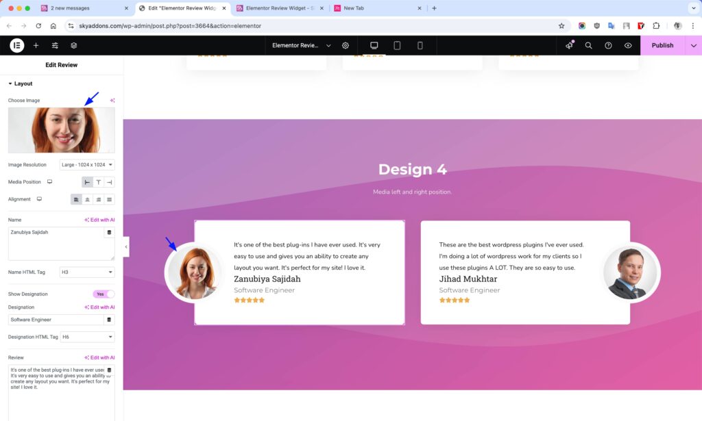 Review for Elementor WordPress