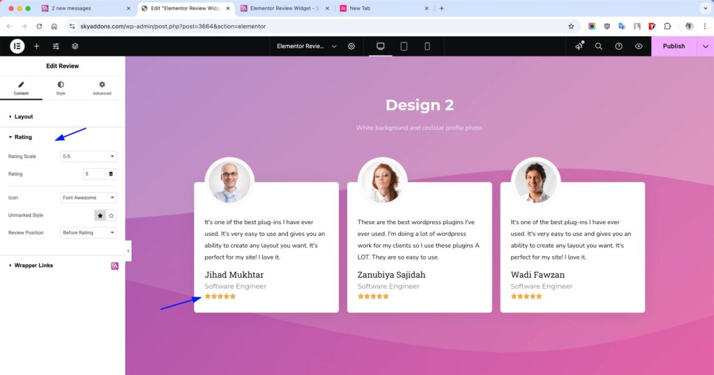 Review for Elementor WordPress