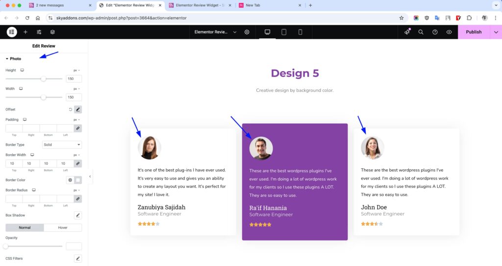 Review for Elementor WordPress