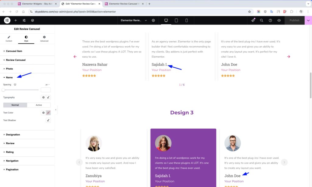 Review Carousel for Elementor WordPress