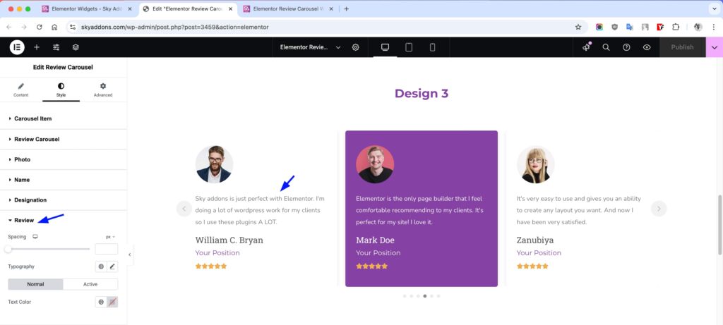 Review Carousel for Elementor WordPress