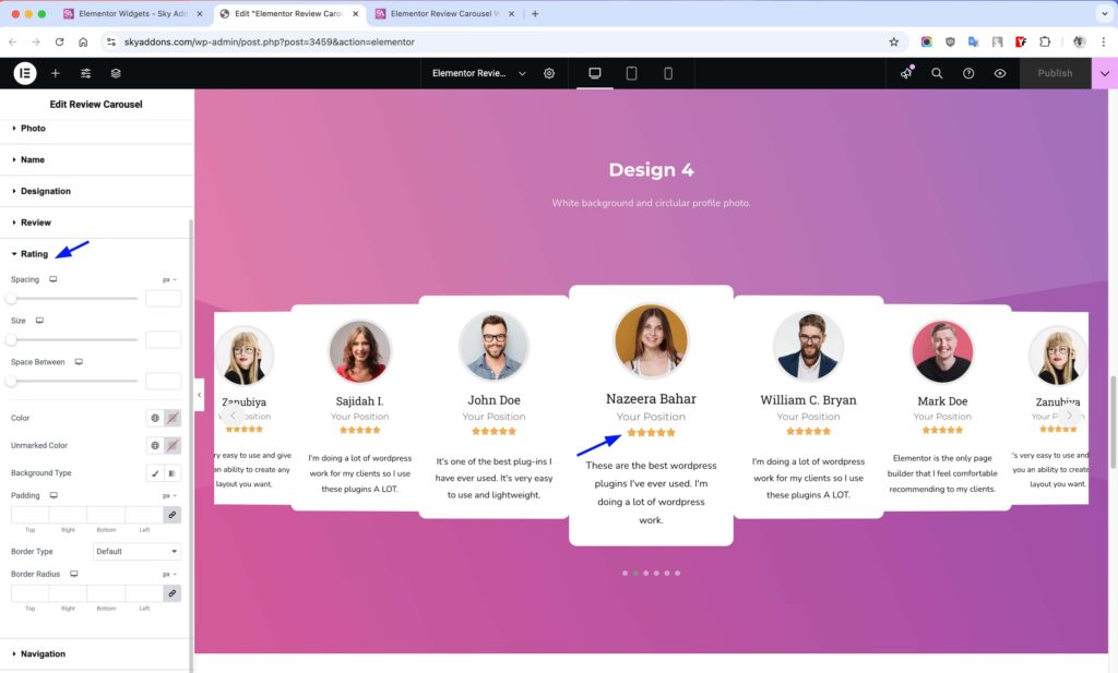 Review Carousel for Elementor WordPress