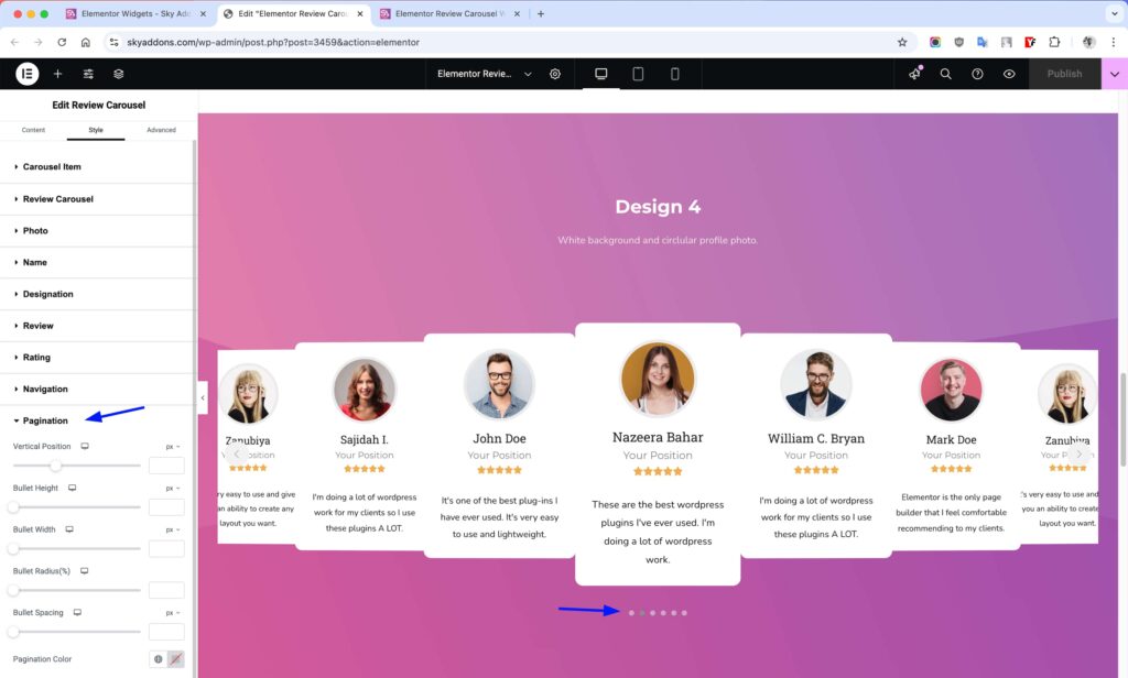 Review Carousel for Elementor WordPress