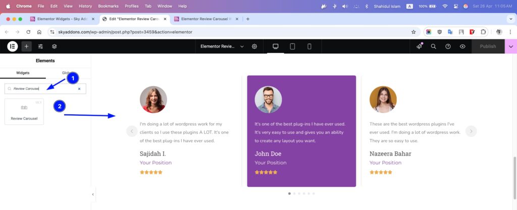 Review Carousel for Elementor WordPress