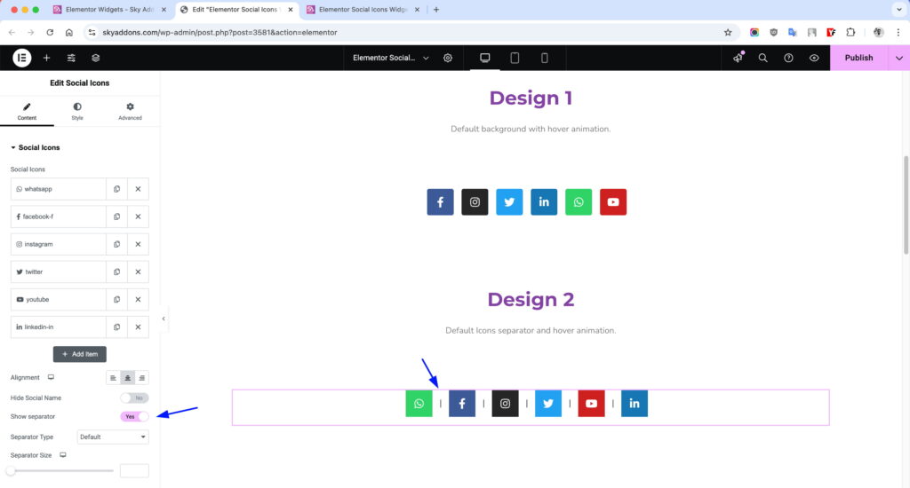 Social Icons for Elementor WordPress