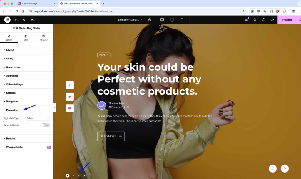 Stellar Blog Slider for Elementor WordPress