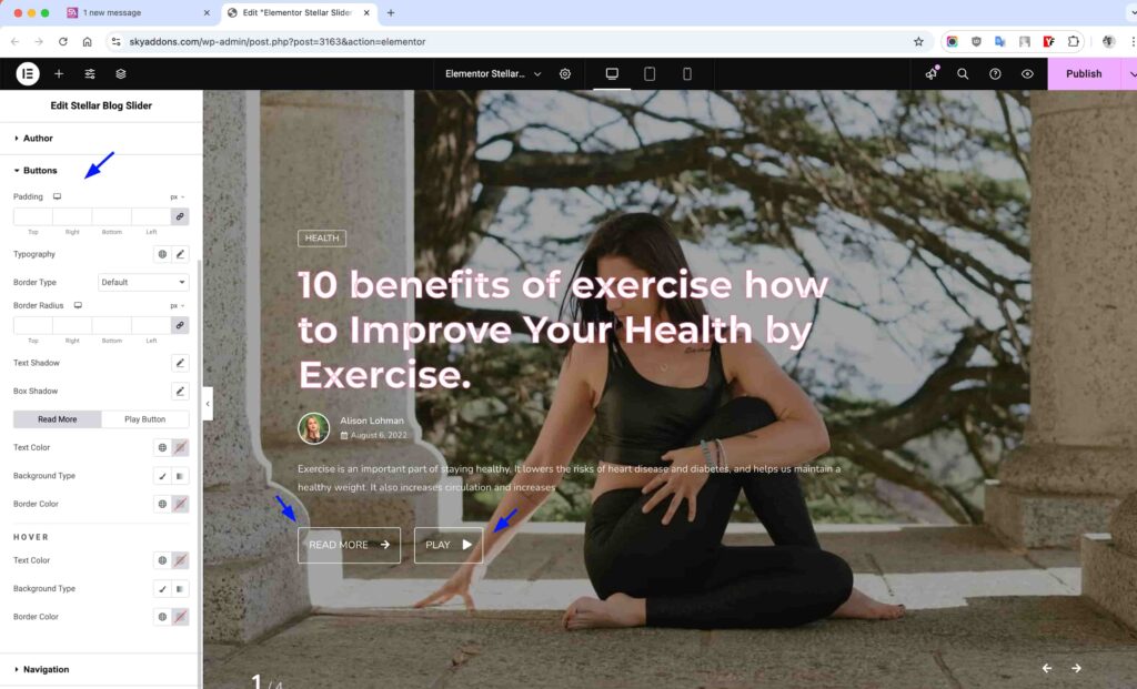 Stellar Blog Slider for Elementor WordPress